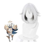 LINLINCD Peluca de cosplay de anime, Kosnatten, Paimon, con horquilla, efecto de anime, efecto Genshin, Cosplay, fiesta, accesorio para disfraz