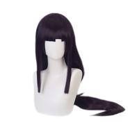 LINLINCD - Peluca de cosplay de Anime Mikan Tsumiki Peluca larga de pelo ondulado púrpura oscuro con gorro de peluca libre para Halloween en