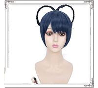 LINLINCD - Peluca de cosplay de anime original God Little N Xiangling Cosplay peluca de pelo corto trenza azul oscuro