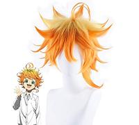 LINLINCD Peluca de cosplay de anime, para cosplay de anime, Yakusoku, sin Neverland, para mujer, color naranja, cosplay de Neverland con redecilla para el pelo, color naranja