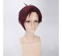 LINLINCD -Peluca de cosplay de anime para tendencia de moda para uso diario Cosplay peluca mensual Niña Nozaki Jun Wakamatsu Hiroshima Marrón Rojo Anime Peluca 378