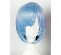 LINLINCD Peluca de cosplay de color puro a cero Re: Vivir en un mundo diferente a cero Ram Peluca Rem Pelucas Cosplay Disfraz Peluca Rem Peluca