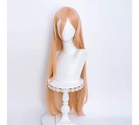 LINLINCD - Peluca de cosplay de Cosplay de color naranja para Chainsaw Man largo recto para mujer, Anime Cosplay peluca con dos cuernos - 39 pulgadas