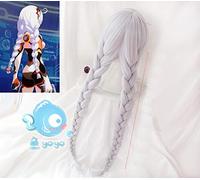 LINLINCD Peluca de Cosplay de Honkai Impact Cosplay Kiana Cosplay Kiana Kaslana Juego de rol trenzas cola de caballo peluca larga para adultos