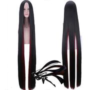 LINLINCD Peluca de cosplay de la tierra brillante Houseki No Kuni con borde, peluca de 150 cm de largo, recta, cosplay para mujer, disfraz de anime, fiesta, rojo y negro