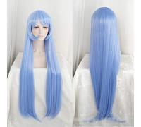 LINLINCD Peluca de cosplay de Mi héroe Academia Nejire Hadou Cosplay Peluca Boku No Héroe Academia Cosplay Cabello Nejire Hadou 100 cm + Peluca Gorra Azul
