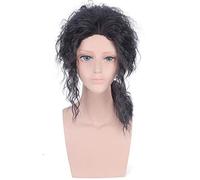 LINLINCD Peluca de Cosplay de Michael Jackson, peluca rizada negra, disfraz de cosplay para hombres y mujeres, pelo sintético, pelucas de fiesta de Halloween