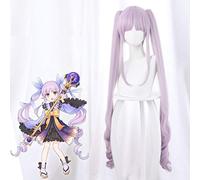 LINLINCD Peluca de cosplay de Princess Connect! Re: Bucear Cospaly Peluca Mixed Powder Purple Bunches Unisex Alta Reducción Peluca de Juego de rol 499D