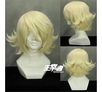 LINLINCD Peluca de cosplay de Tiger & Bunny Barnaby Brooks Jr. Cosplay Pelucas Barnaby Brooks Jr. Rubias cortas resistentes al calor pelucas de fibra