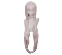 LINLINCD Peluca de cosplay de vainilla Nekopara Cosplay peluca mujer rosa 100 cm resistente al calor pelo sintético vainilla Francia vainilla peluca de vainilla