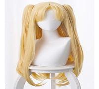 LINLINCD Peluca de cosplay FGO/Destino Eleshkigal/Tosaka Aya/Gun Light Gold Cosplay Anime Peluca Oro Claro