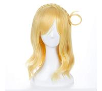 LINLINCD Peluca de cosplay gratis+LoveLive! Peluca de cosplay de sol Mari Ohara con trenza amor vida niña rubia Mari Ohara oro peluca de pelo Lolita peluca talla única Mari Ohara