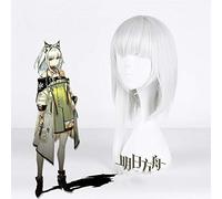 LINLINCD Peluca de cosplay juego Arknights Kal'tsit Cospaly Pelucas Gris Blanco Unisex Fiesta / Halloween Rol Peluca Cabello Peluca+Peluca Gorra MJ-332H