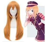 LINLINCD Peluca de Cosplay KATSUGEKI TOUKEN RANBU Online Cosplay Peluca Midare Toushirou Pelo sintético largo liso naranja para adultos