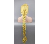 LINLINCD Peluca de cosplay para adultos, peluca de cosplay de princesa Rapunzel, trenzas largas, pelo sintético rubio