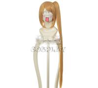 LINLINCD Peluca de cosplay VOCALOID Akita Neru Cosplay Peluca Dorada Claro Pelo Sintético Largo Perucas Halloween Fiesta Disfraz Pelucas Perucas con cola de caballo KUZZ052A