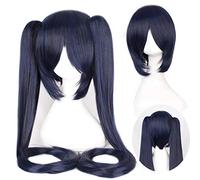 LINLINCD Peluca de cosplay VOCALOID Hatsune Miku Sakura Nieve Senbonzakura Dos Colas de Caballo Peluca Cosplay Disfraz Largo Pelo Sintético Halloween Fiesta Pelucas 7