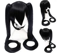 LINLINCD Peluca de cosplay VOCALOID Hatsune Miku Sakura Nieve Senbonzakura Dos Colas de Caballo Peluca Cosplay Disfraz Largo Pelo Sintético Halloween Fiesta Pelucas 2