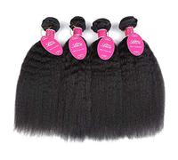 LINLINCD -Peluca de pelo negro peluca de moda real peluca recta excéntrica pelo liso de una generación peluca de pelo humano virgen sin pegamento cabello humano brasileño con