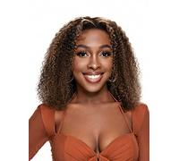 LINLINCD -Pelucas con encaje frontal rizado peluca de cabello humano para mujeres negras (250densidad 13 x 4,10 pulgadas)