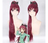 LINLINCD - Pelucas de anime Puella Magi Madoka Magica.Sakura Kyouko Peluca Cosplay Disfraz Rojo Vino Pelo Sintético con Clip de Garra de 80 cm Cola de Caballo