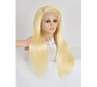 LINLINCD - Pelucas de encaje humano 13 x 4 peluca de pelo humano liso para mujeres negras (150 densidades 13 x 4,24 pulgadas)