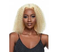 LINLINCD - Pelucas de encaje humano de 13 x 4 con encaje frontal rizado para mujeres negras (250 densidades 13 x 4,10 pulgadas)