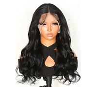 LINLINCD - Pelucas de encaje humano de 13 x 4 con encaje frontal rizado para mujeres negras (250 densidades 13 x 6,20 pulgadas)