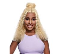 LINLINCD - Pelucas de encaje humano de 13 x 4 con encaje frontal rizado para mujeres negras (250 densidades 13 x 4,18 pulgadas)