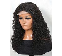LINLINCD - Pelucas de encaje humano de 13 x 4 x 1 encaje frontal ondulado de agua peluca de pelo humano para mujeres negras (densidad 180 x 13 x 4 x 1,16 pulgadas)