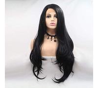 LINLINCD -Pelucas de pelo largo y rizado peluca de encaje hecho a mano para mujer peluca europea y americana, fibra resistente a altas temperaturas