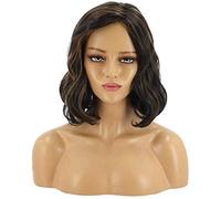 LINLINCD - Pelucas europeas y americanas para mujer, fibra química degradado de color, juego de peluca de pelo largo y rizado, 30 cm para la fiesta diaria