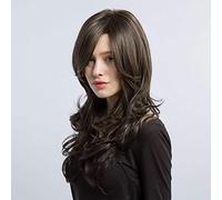 LINLINCD -Pelucas onduladas largas rubias marrones con flequillo para mujeres sintéticas negras rojas femeninas Cosplay pelucas naturales pelucas de pelo de fibra resistente al calor