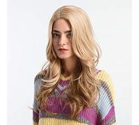 LINLINCD -Pelucas onduladas largas rubias marrones con flequillo para mujeres sintéticas negras rojas femeninas Cosplay pelucas naturales pelucas de pelo de fibra resistente al calor