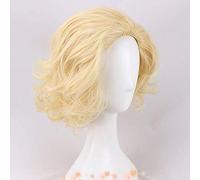 LINLINCD -Piezos Monroe cálido oro corto rizado clásico retro esponjoso dama peluca rosa neto alta temperatura seda comercio exterior único