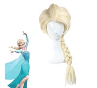 LINLINCD -Princessin Frozen Snow Queen Elsa Weaving Braid Light Blonde Cosplay Peluca Anime Disfraz Pelucas + Peluca Gorra Zl004