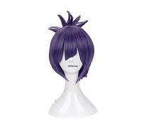 LINLINCD -Seraph des End LACUS World Owari NO Seraph Cosplay peluca corta púrpura sintético pelucas de pelo sintético+casquillo de peluca