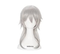 LINLINCD -Touken Ranbu online tsurumaru kuninaga Cosplay peluca mixta gris resistente al calor pelo sintético peluca peluca peluca