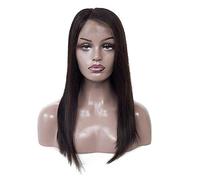 LINLINCD - Wave wigs 4 * 13 Lace Front Wigs Middle Part Long Straight Black Wig 35,5 cm