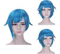 LINLINCD -Wig Anime Cosplay Arcane Jinx Cosplay Wigs Game Arcane Jinx Cosplay Blue Heat Resistant Synthetic Hair Jinx Juvenile and Junior Woman Hair Wig One Size onlywigB (Size:OnlywigA)