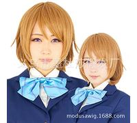 LINLINCD -Wig Anime Cosplay Cosplay Pseudo LoveLive Koizumi Huang COS Gold Brown Game Anime Short Hair Clay