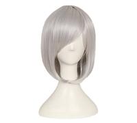 LINLINCD -Wig Anime Cosplay Cosplay Silver Gray Universal Wave Head Game Anime COS Wig High Temperature Silk Spot