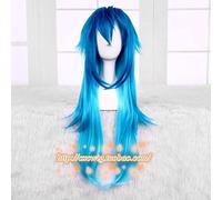 LINLINCD -Wig Anime Cosplay DMMd Dramatical Murder Seragaki Aoba Blue Gradient Largo Cosplay Pelo sintético resistente al calor Fiesta de Halloween + gorro de peluca gratis