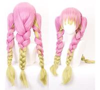LINLINCD -Wig Anime Cosplay Ghost Blade Animated Love Column Ganlu Temple Tiburón Cristal COS Wig Double Tiger Clip Parcous Cosplay Pseudo