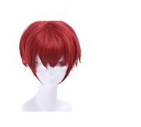 LINLINCD -Wig Anime Cosplay Ranma 1/2 Ranma Saotome Cosplay Red Trenzas Ponytails Short Hair Halloween Adult Girls Role Play Heat Resistant