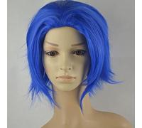 LINLINCD -Wig Anime Cosplay RPG para Fairy Tail Levy McGarden Cosplay pelucas corto azul resistente al calor pelo sintético