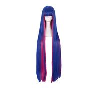 LINLINCD -Wig Anime Cosplay RPG para panty media con liguero anarquía cosplay peluca de 100 cm de largo mezclado azul rosa peluca