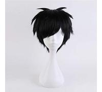LINLINCD Yuri Sobre Hielo Katsuki Yuri Corto Negro Cosplay Peluca Hombres Resistente al Calor Sintético Anime Pelo Slicked-back Disfraz Pelucas + Peluca Gorra Negro 1