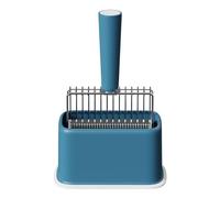 LINLIQUNNN Stainless Steel Cat Litter Scoop with Storage Base（BB） | Uno strumento di setacciatura a doppia fessura, efficiente e progettato per la pulizia quotidiana nelle case con più gatti.