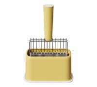 LINLIQUNNN Stainless Steel Cat Litter Scoop with Storage Base（y） | Uno strumento di setacciatura a doppia fessura, efficiente e progettato per la pulizia quotidiana nelle case con più gatti.
